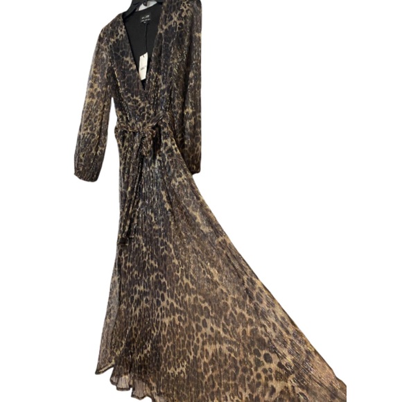 Bardot Womens Leopard Pleat Dress Size US2 Party Maxi Dress - Picture 4 of 9